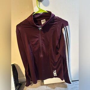 PINK Victoria's Secret Burgundy Activewear Pullover with Dog Charm